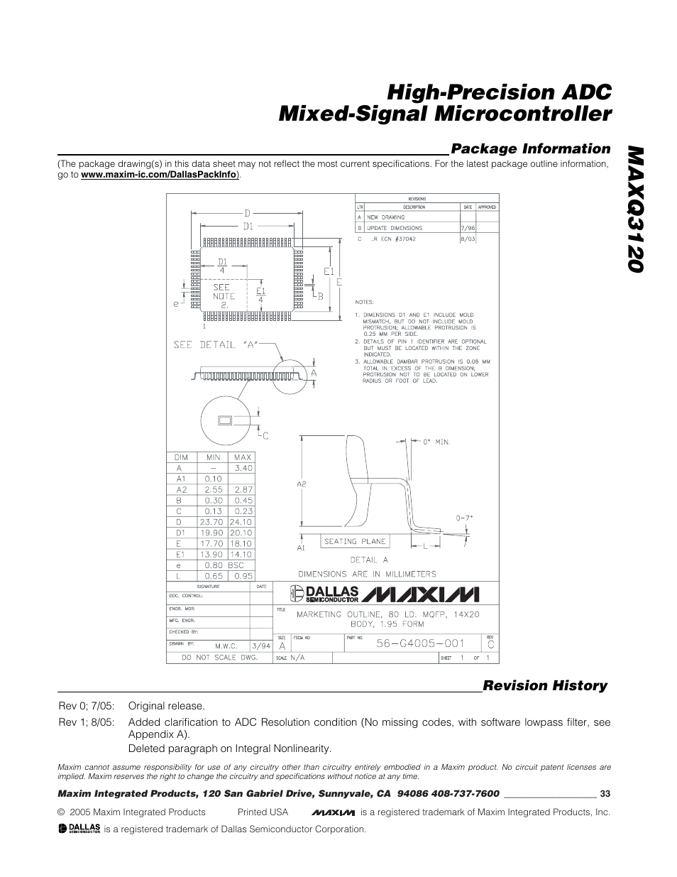 Rainbow Electronics MAXQ3120 User Manual | Page 33 / 33