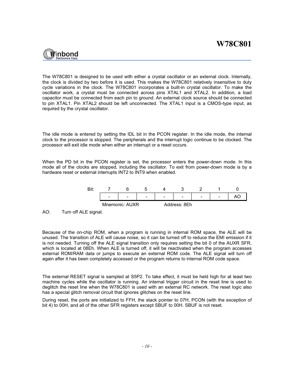 Rainbow Electronics W78C801 User Manual | Page 10 / 18