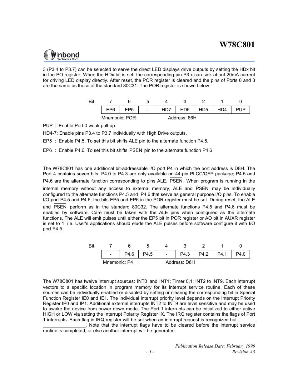 Rainbow Electronics W78C801 User Manual | Page 5 / 18