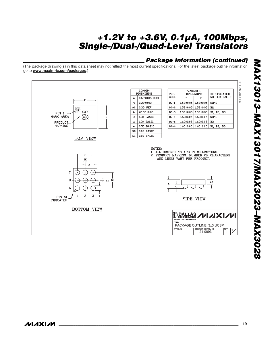 Package information (continued) | Rainbow Electronics MAX3028 User Manual | Page 19 / 21