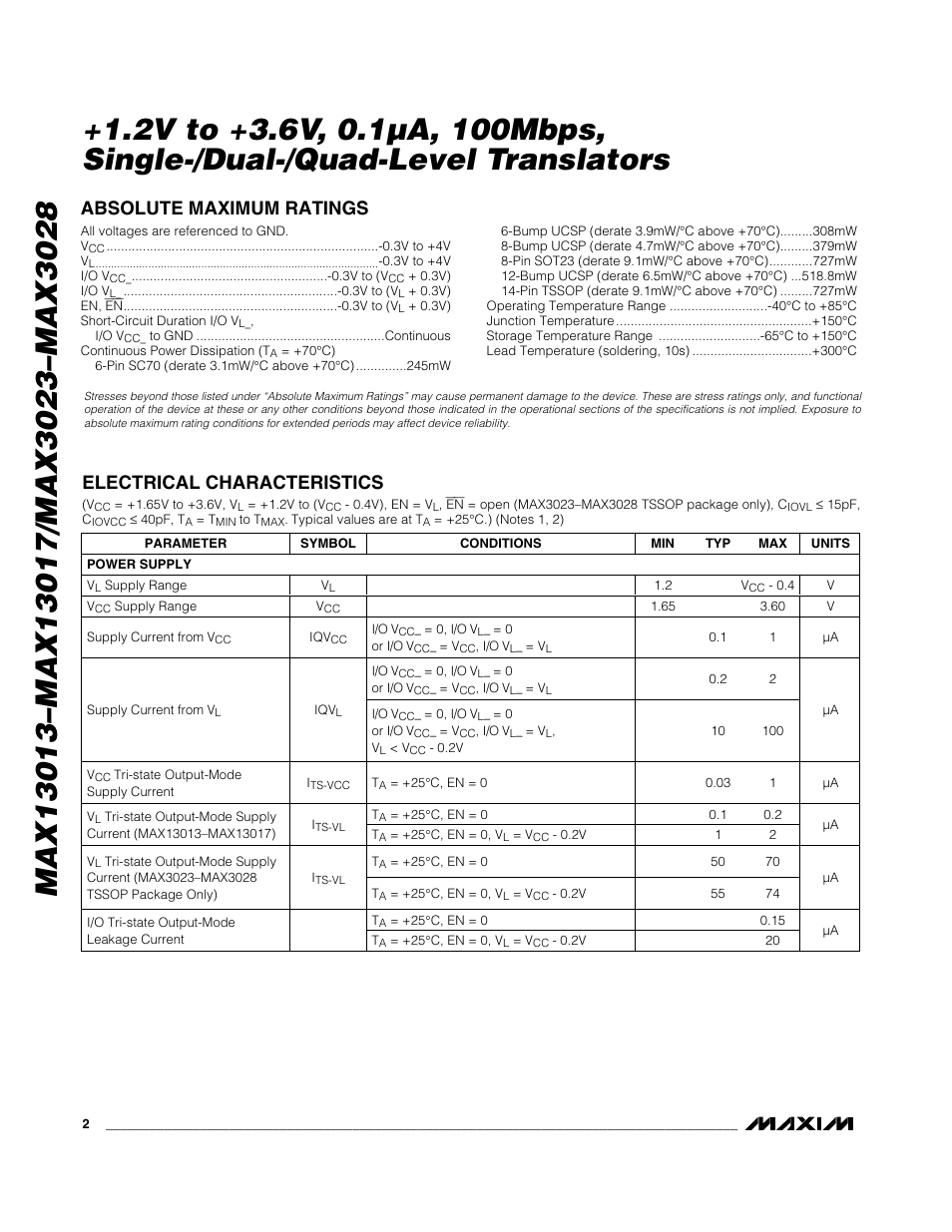 Rainbow Electronics MAX3028 User Manual | Page 2 / 21