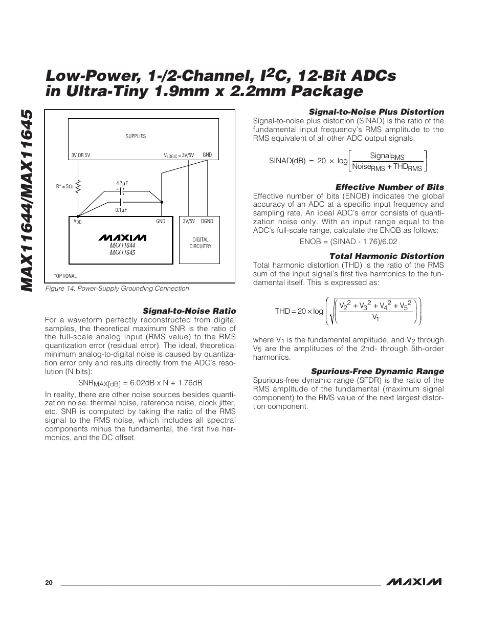 Low-power, 1-/2-channel, i | Rainbow Electronics MAX11645 User Manual | Page 20 / 22