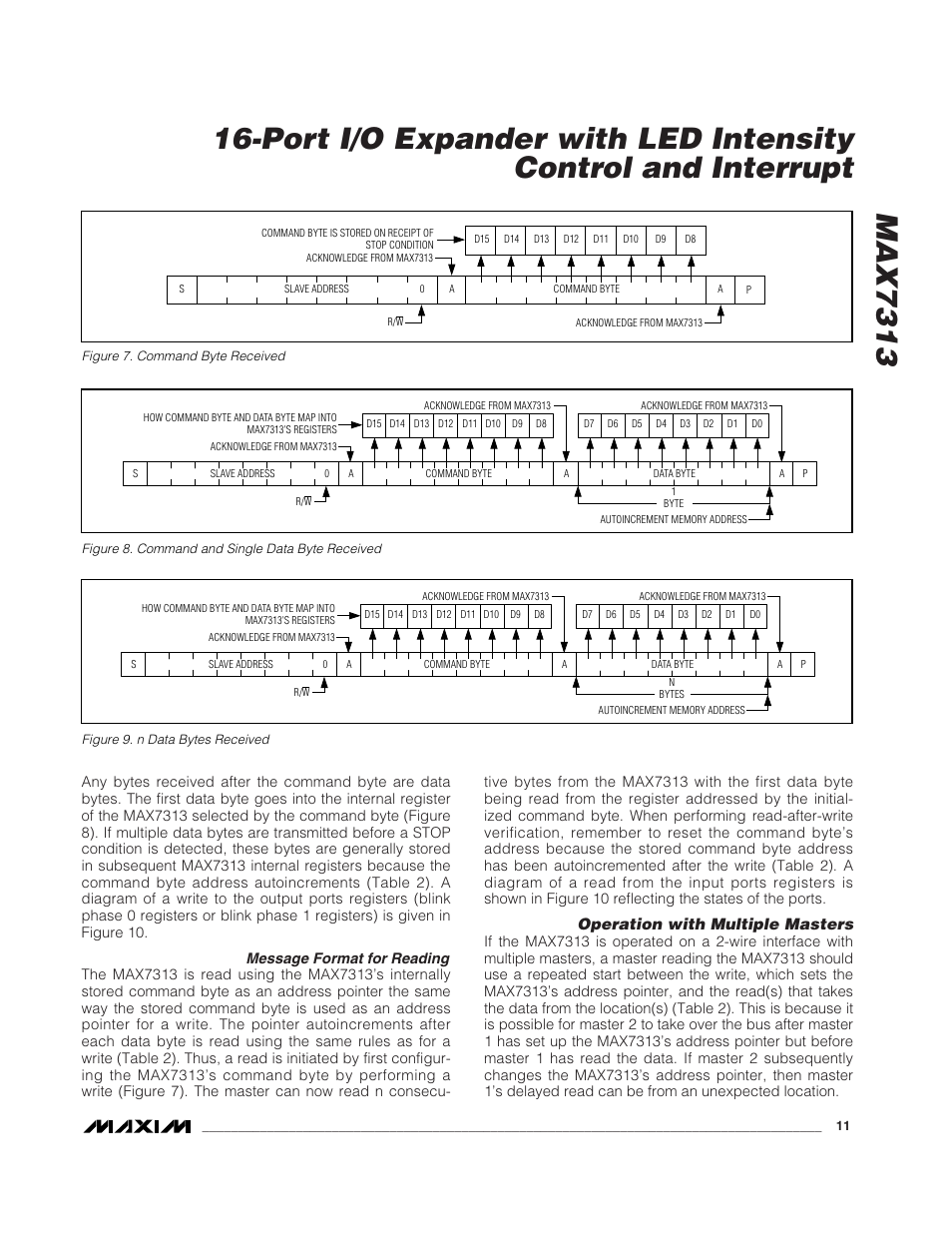 Operation with multiple masters | Rainbow Electronics MAX7313 User Manual | Page 11 / 27