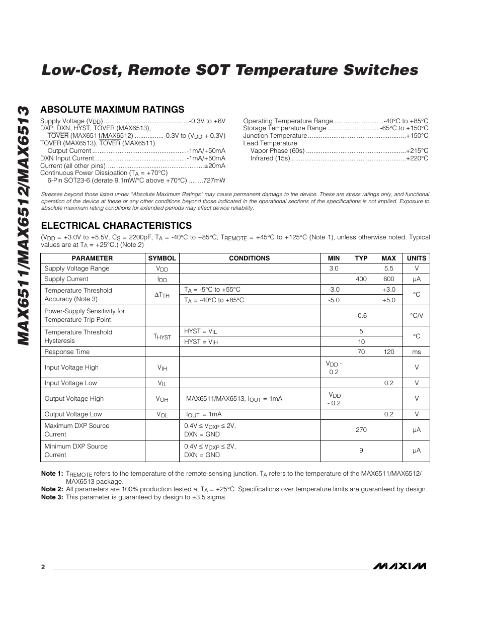 Rainbow Electronics MAX6512 User Manual | Page 2 / 7