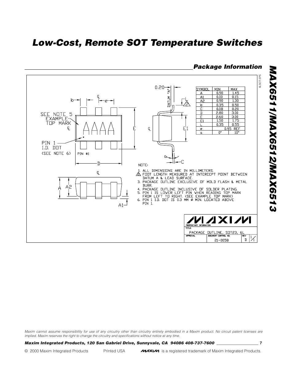 Rainbow Electronics MAX6512 User Manual | Page 7 / 7