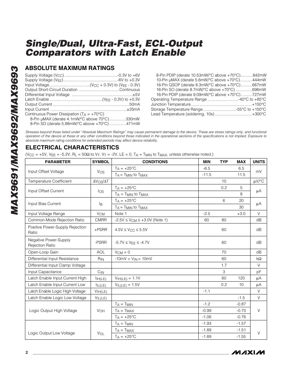 Rainbow Electronics MAX9693 User Manual | Page 2 / 10
