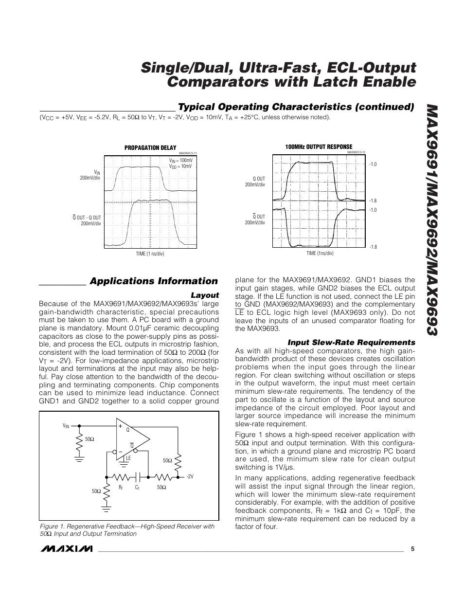 Typical operating characteristics (continued), Applications information | Rainbow Electronics MAX9693 User Manual | Page 5 / 10