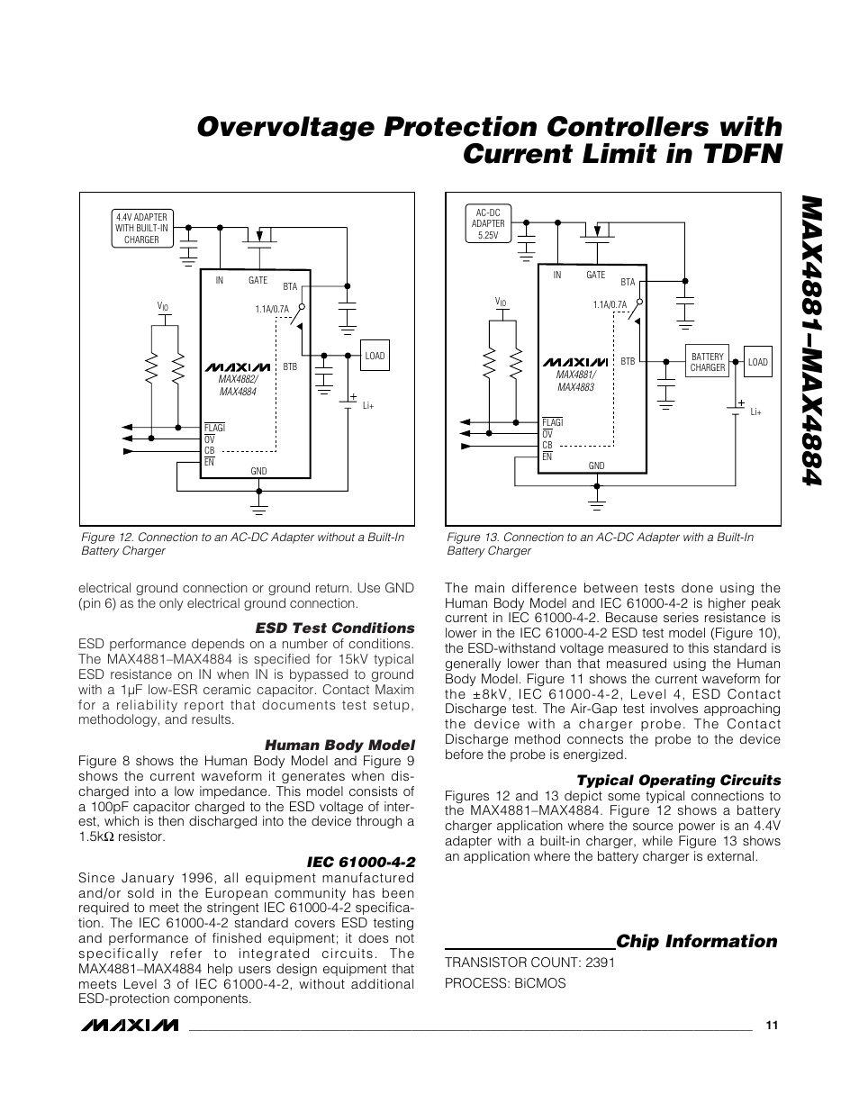 Chip information | Rainbow Electronics MAX4884 User Manual | Page 11 / 12