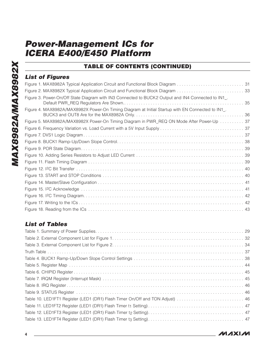 Rainbow Electronics MAX8982X User Manual | Page 4 / 73