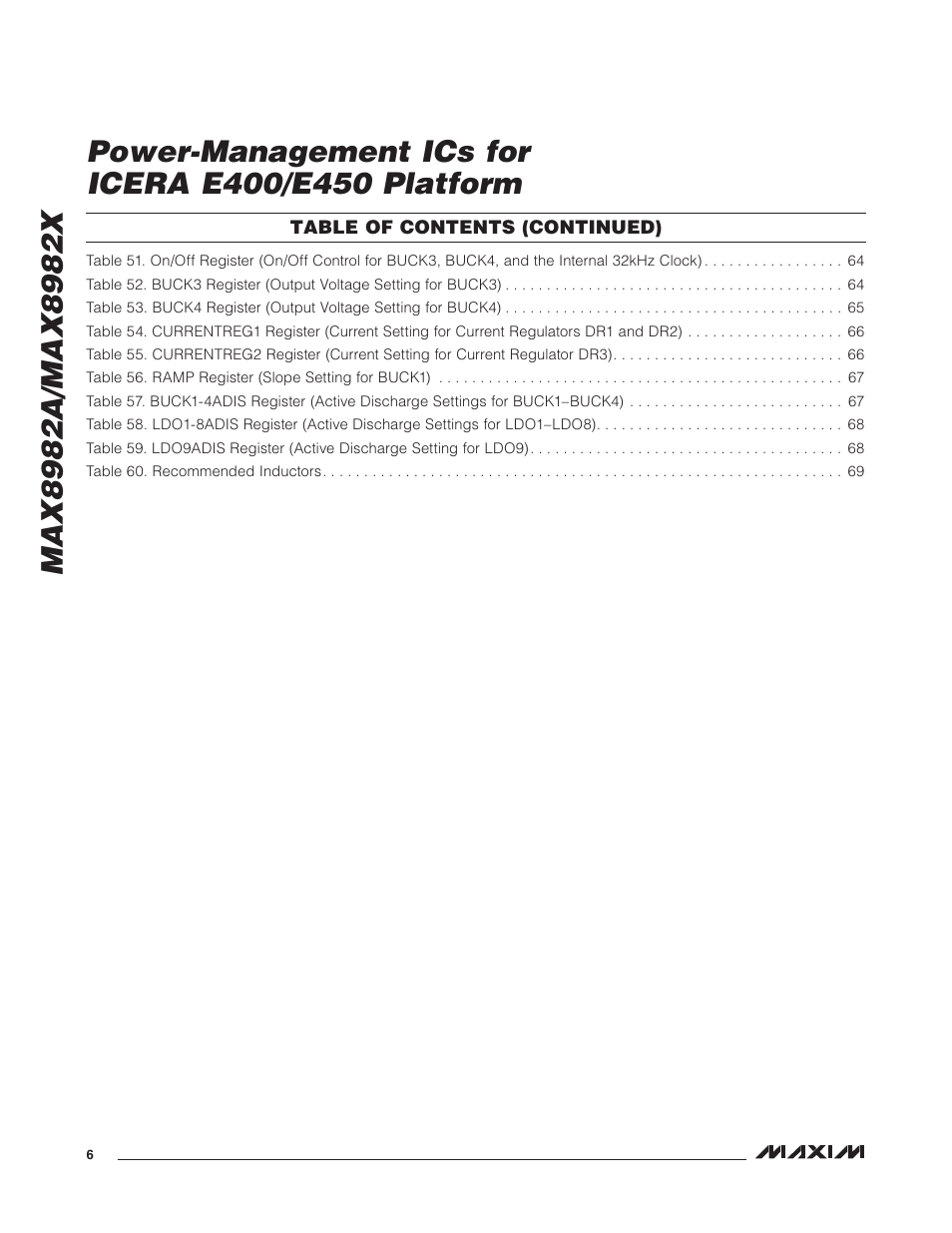 Rainbow Electronics MAX8982X User Manual | Page 6 / 73