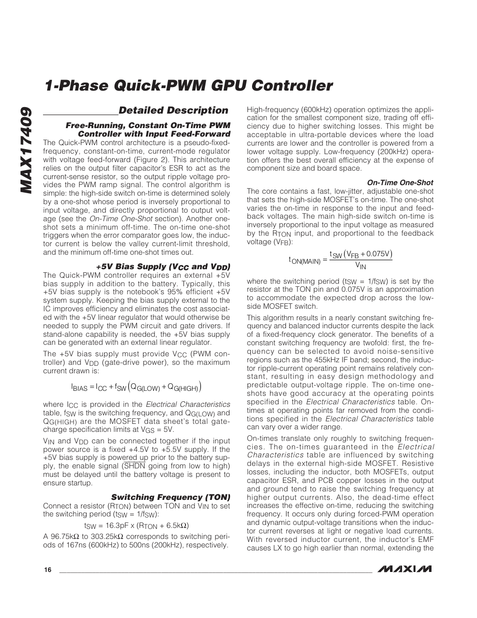 Detailed description | Rainbow Electronics MAX17409 User Manual | Page 16 / 32