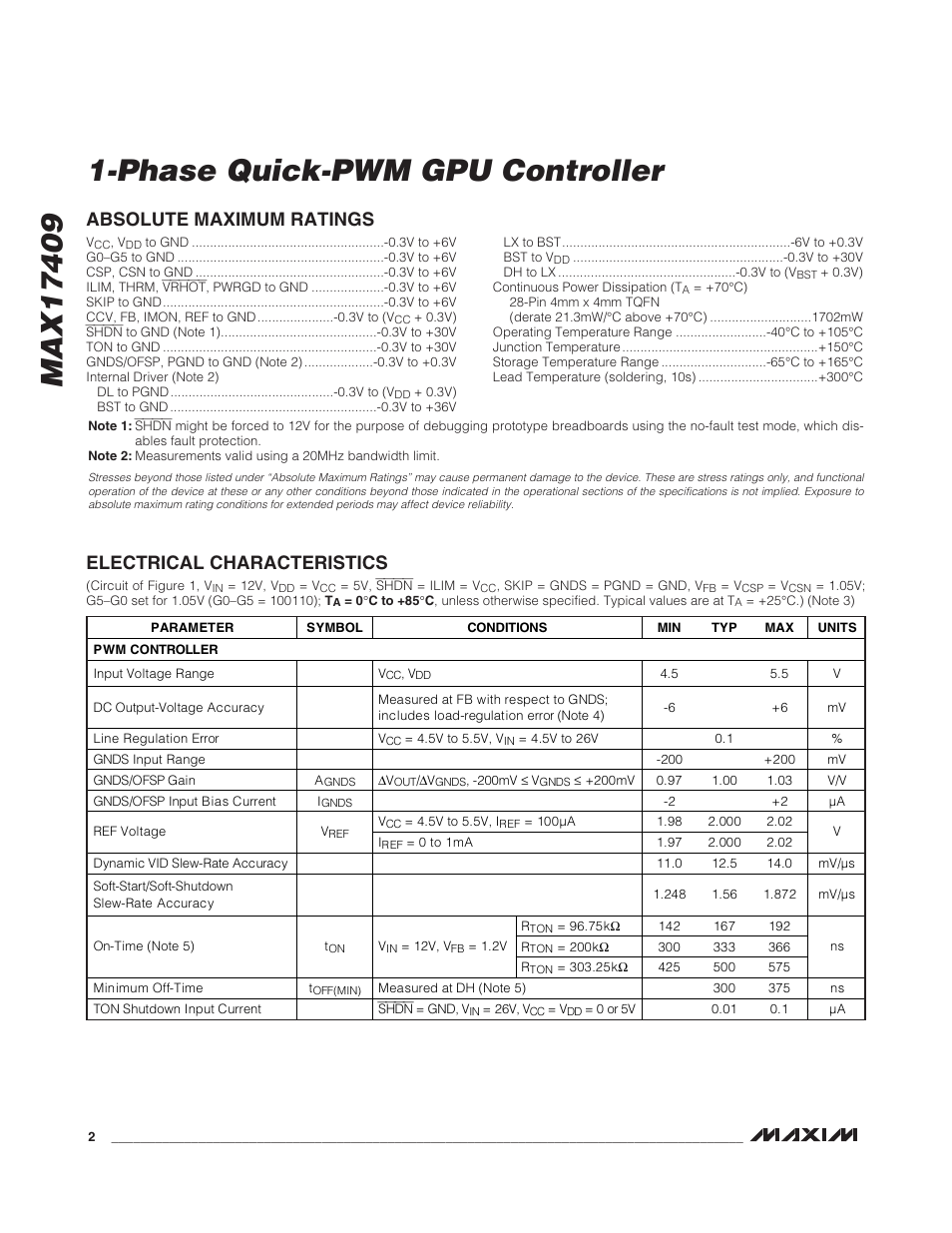 Rainbow Electronics MAX17409 User Manual | Page 2 / 32