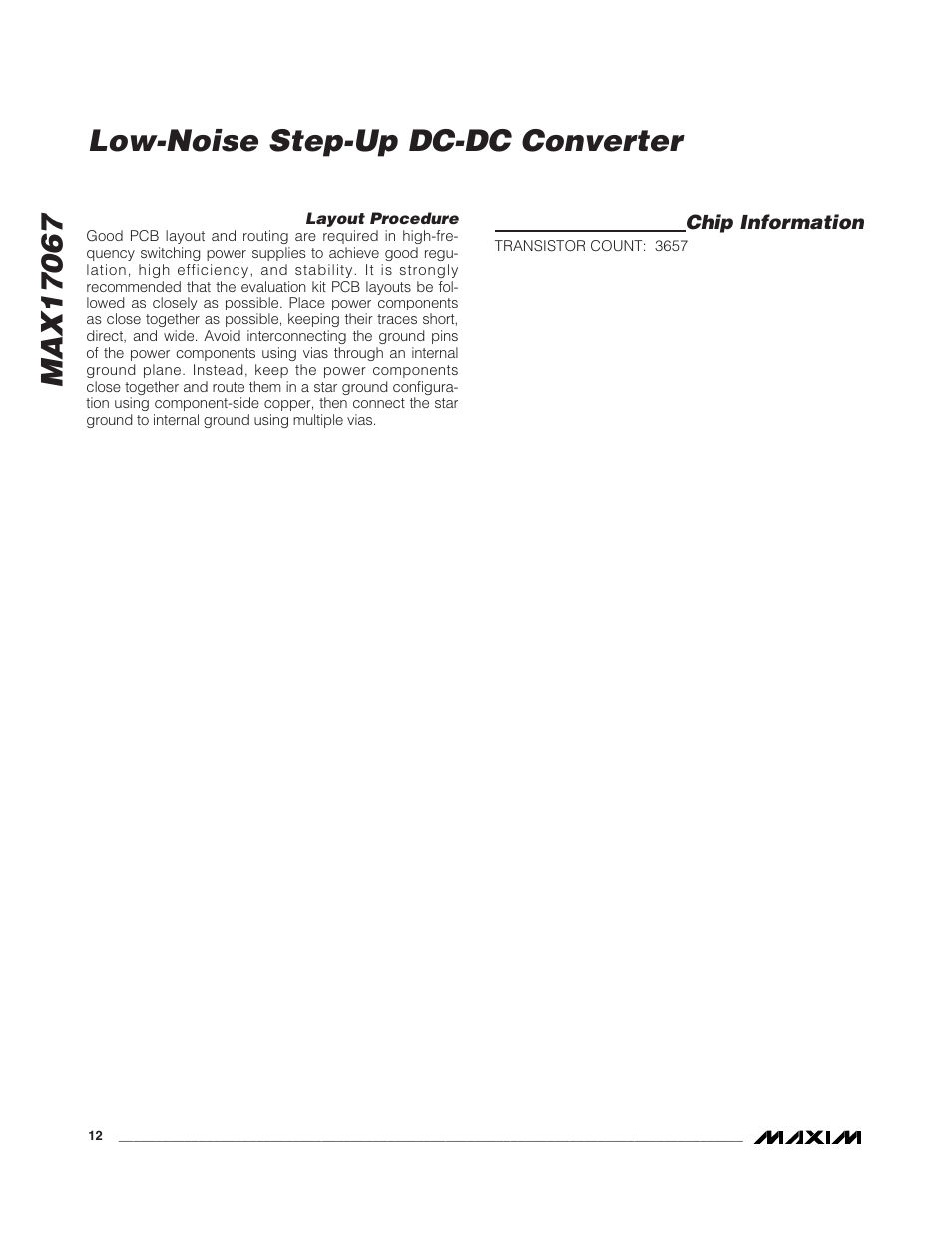 Low-noise step-up dc-dc converter | Rainbow Electronics MAX17067 User Manual | Page 12 / 13