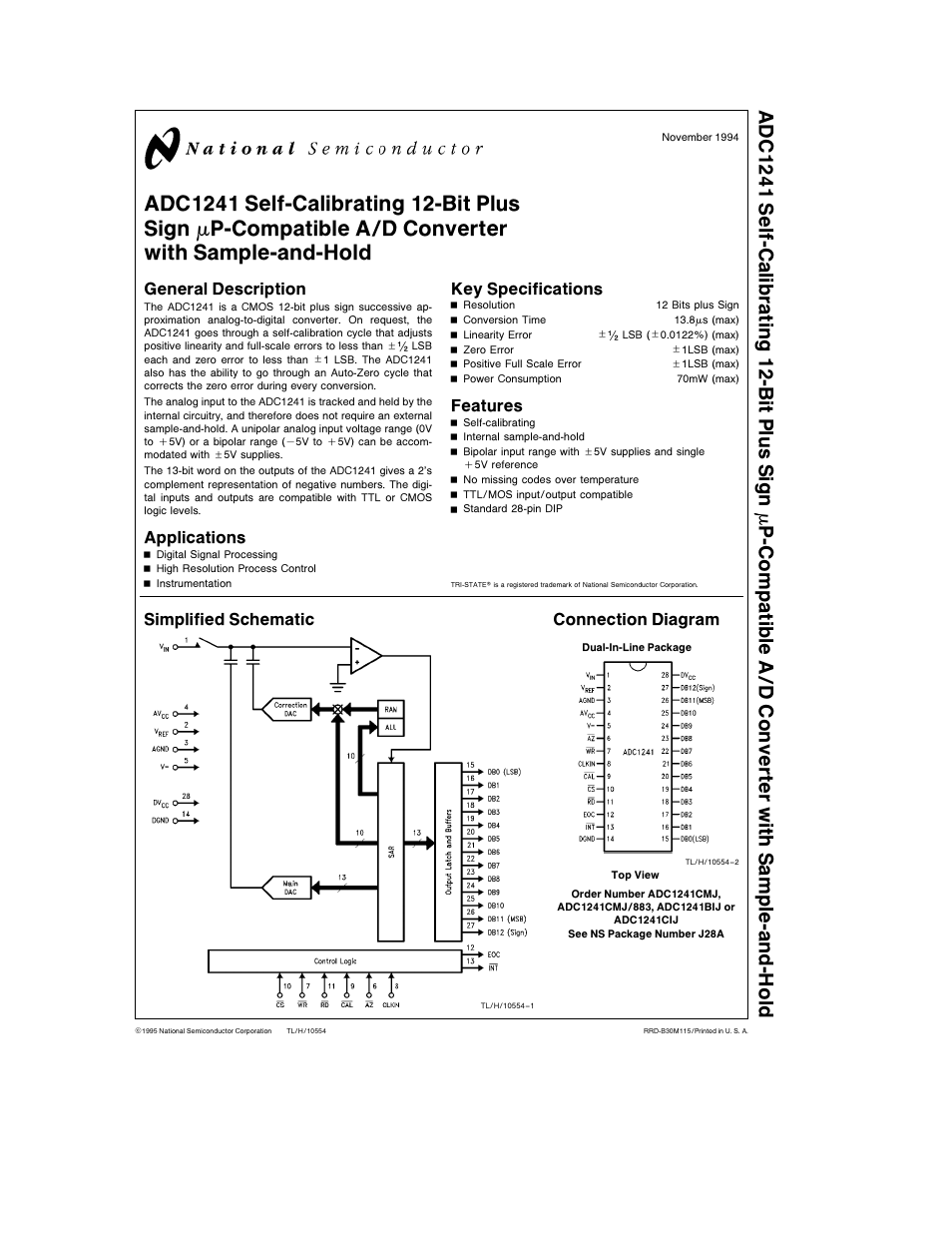 Rainbow Electronics ADC1241 User Manual | 14 pages
