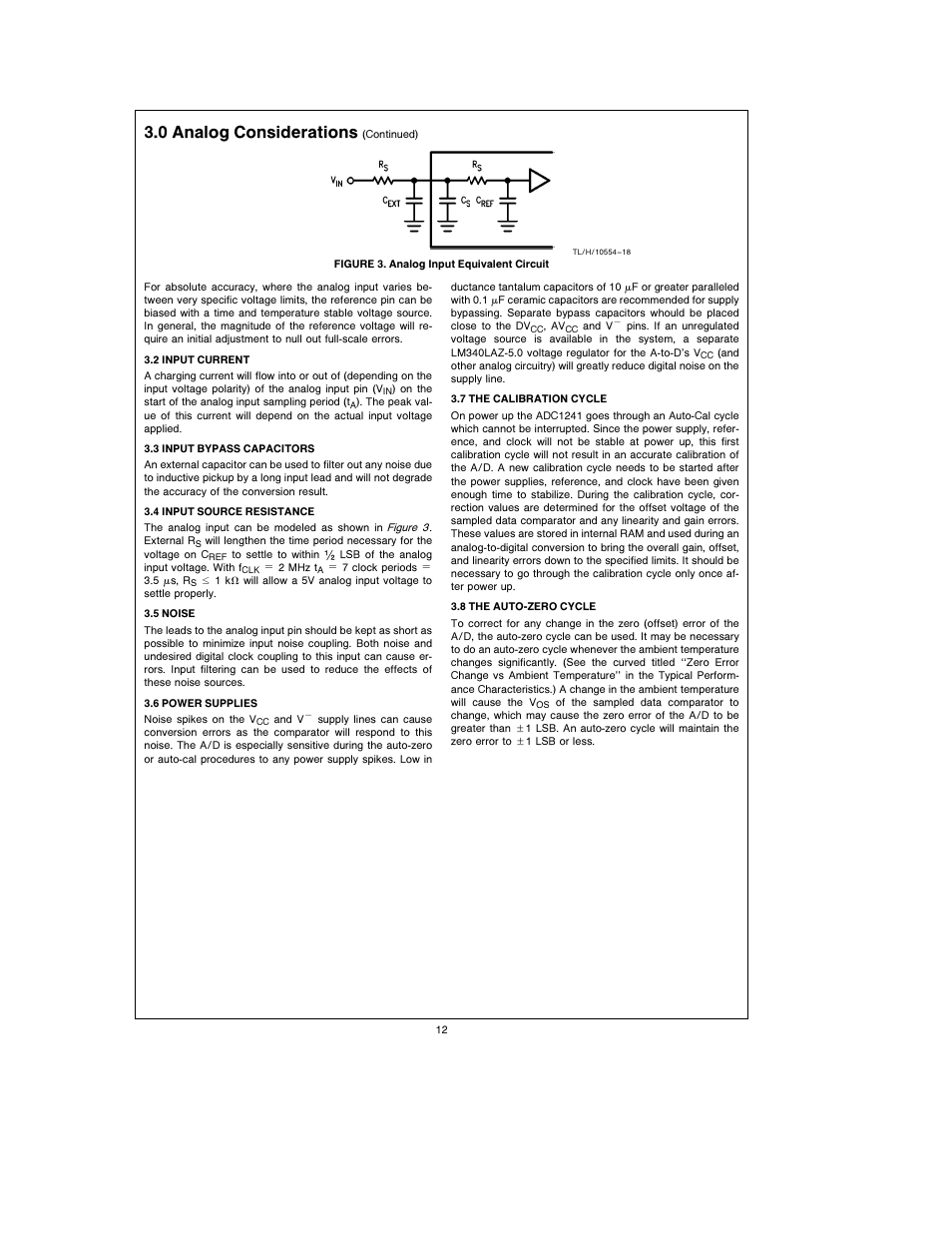 3 0 analog considerations | Rainbow Electronics ADC1241 User Manual | Page 12 / 14