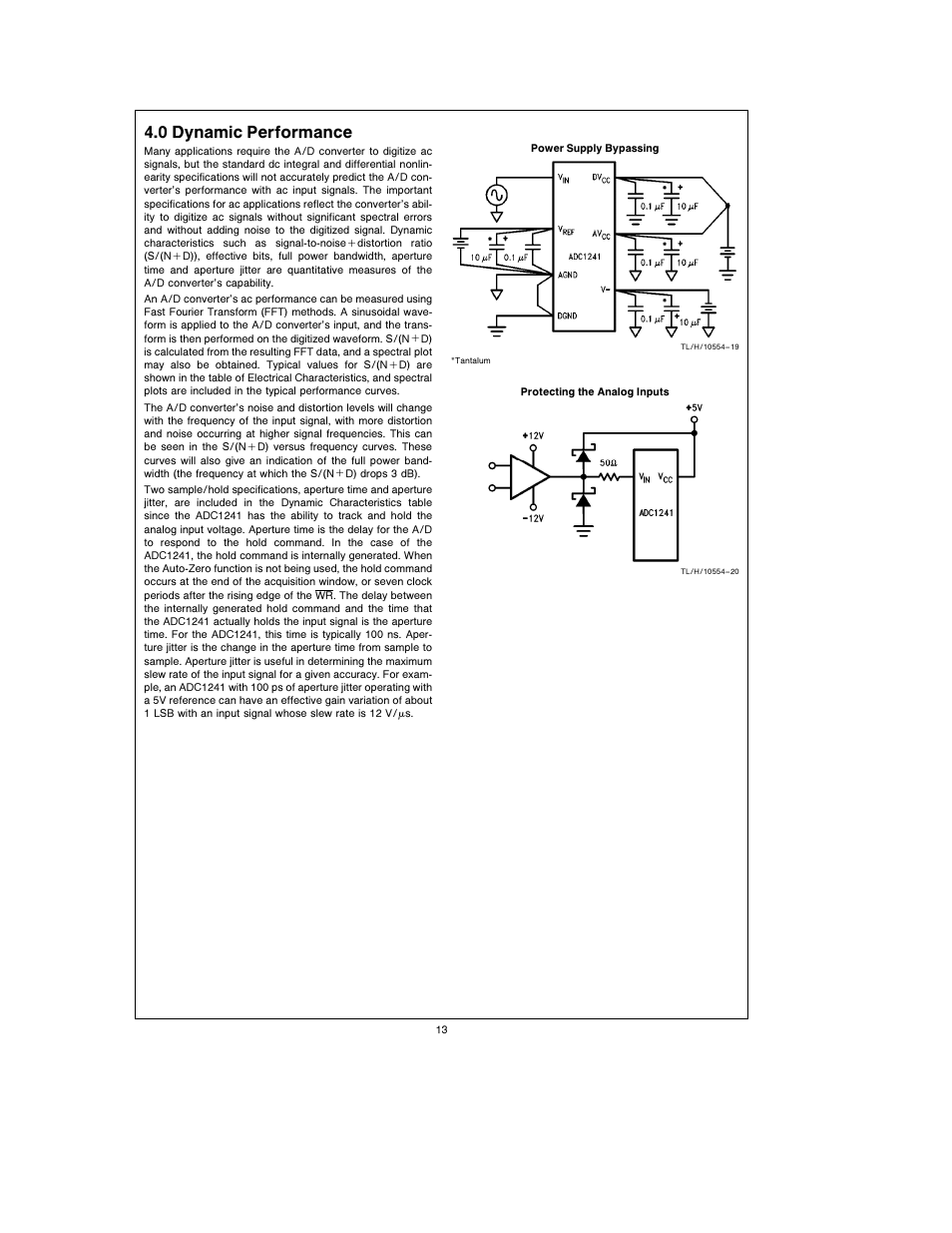 4 0 dynamic performance | Rainbow Electronics ADC1241 User Manual | Page 13 / 14