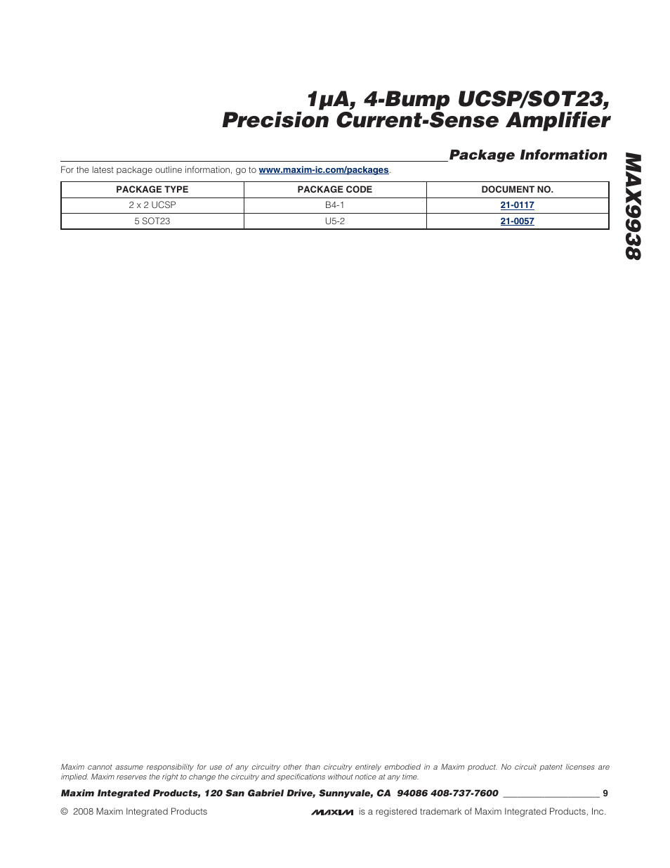 Rainbow Electronics MAX9938 User Manual | Page 9 / 9