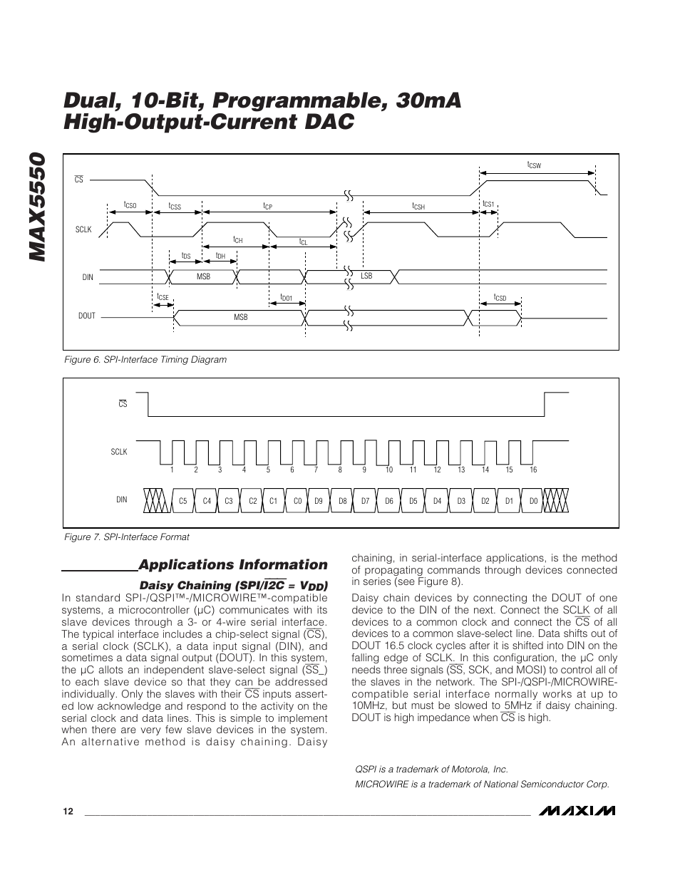 Max5550, Applications information | Rainbow Electronics MAX5550 User Manual | Page 12 / 15