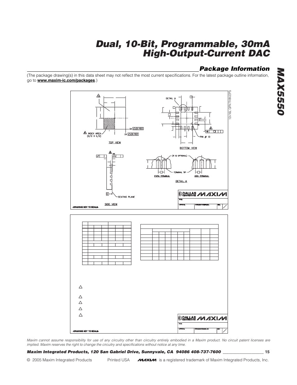 Package information | Rainbow Electronics MAX5550 User Manual | Page 15 / 15