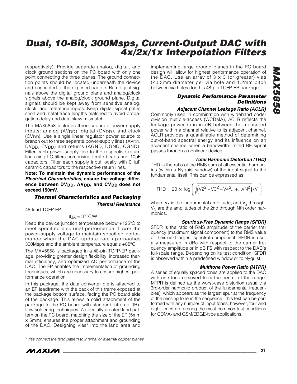 Rainbow Electronics MAX5858 User Manual | Page 21 / 23