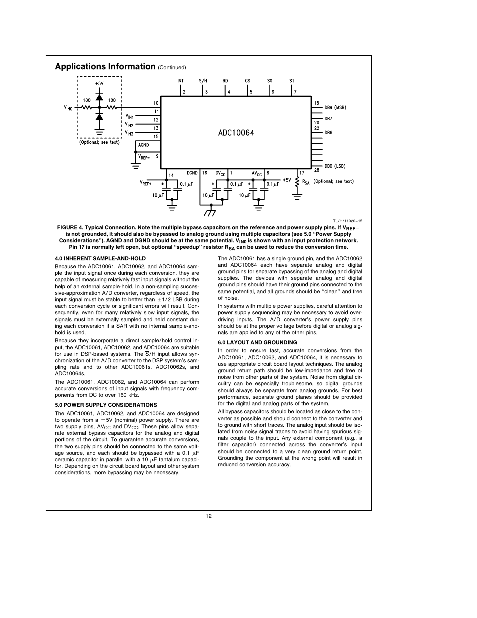 Applications information | Rainbow Electronics ADC10064 User Manual | Page 12 / 18