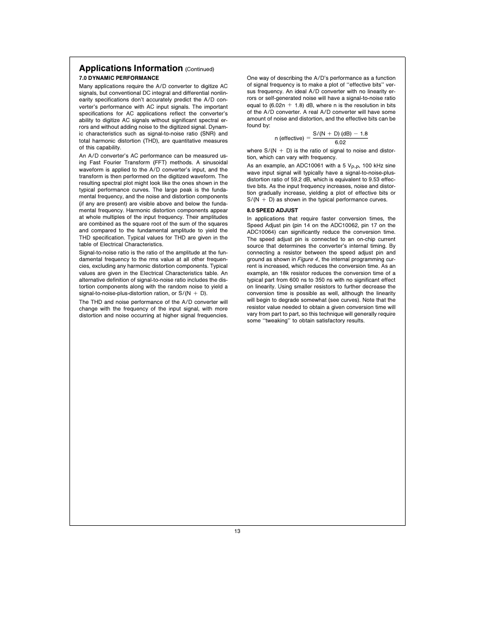 Applications information | Rainbow Electronics ADC10064 User Manual | Page 13 / 18