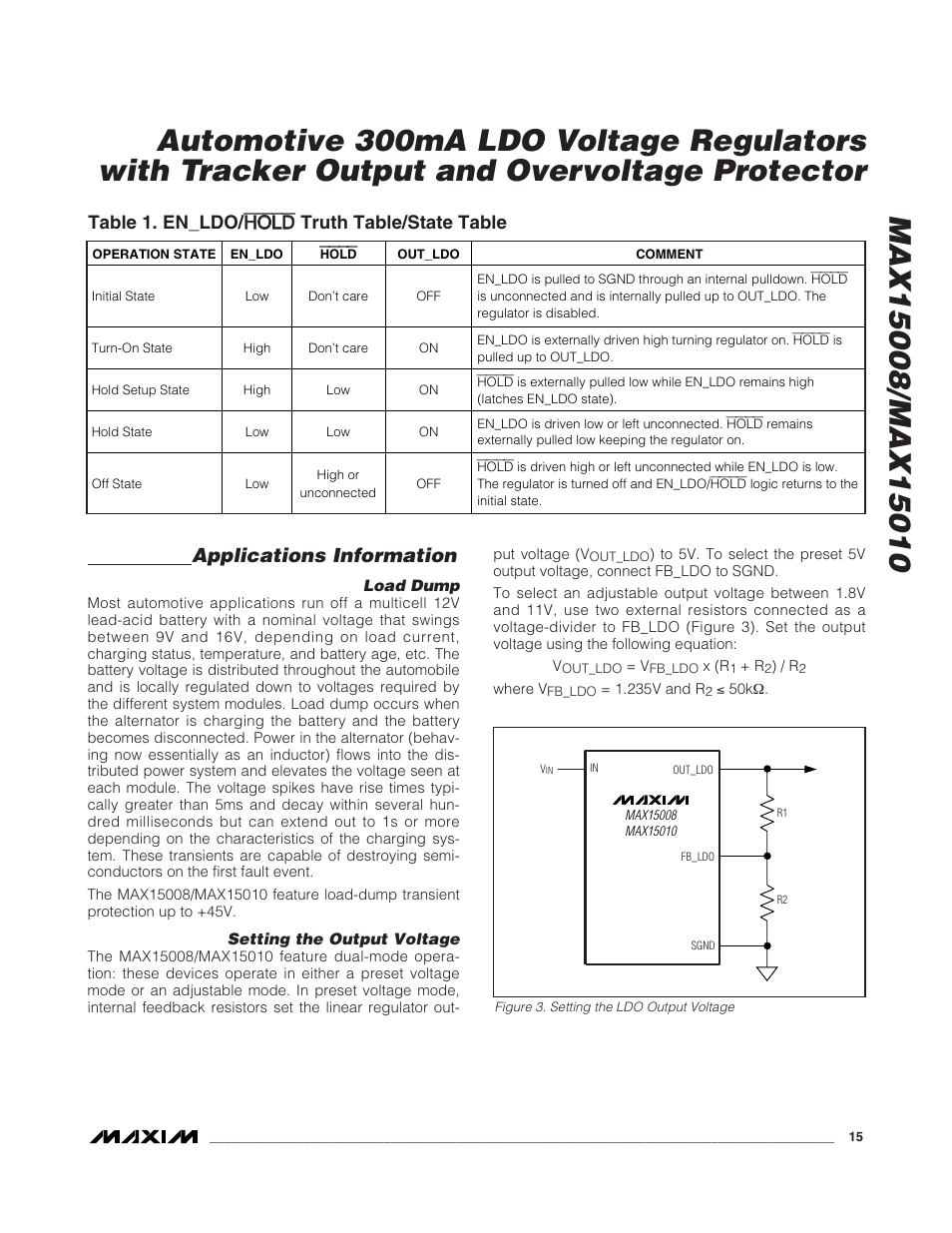 Applications information | Rainbow Electronics MAX15010 User Manual | Page 15 / 24