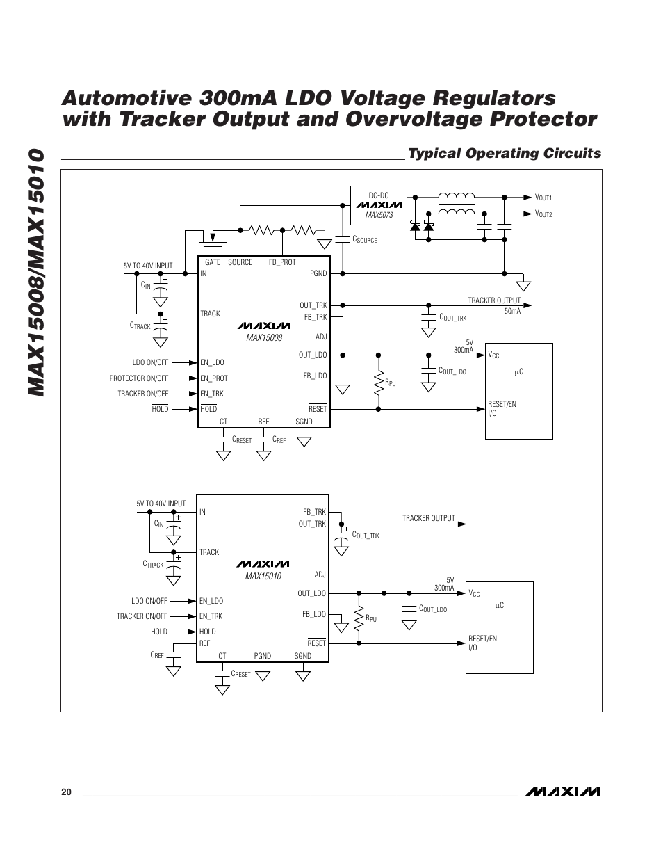 Typical operating circuits | Rainbow Electronics MAX15010 User Manual | Page 20 / 24