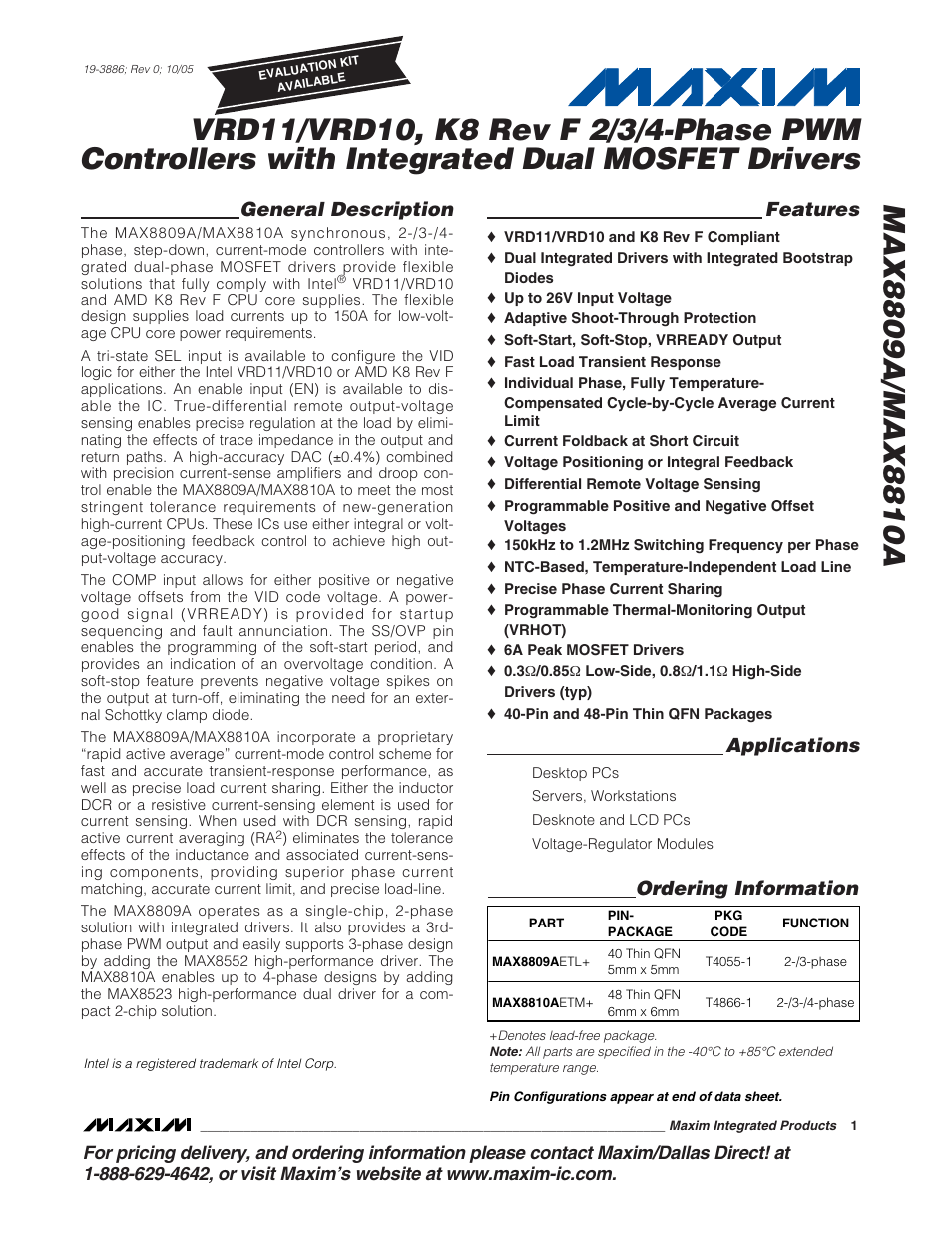 Rainbow Electronics MAX8810A User Manual | 1 page