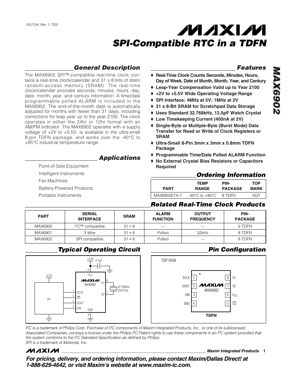 Rainbow Electronics MAX6902 User Manual | 18 pages