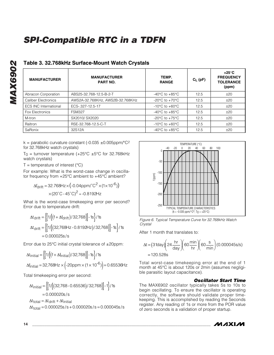 Max6902 spi-compatible rtc in a tdfn | Rainbow Electronics MAX6902 User Manual | Page 14 / 18