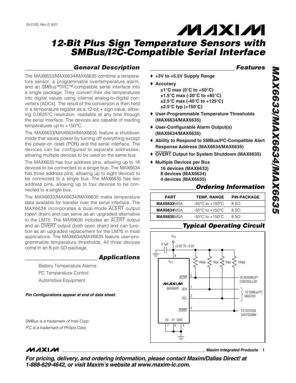 Rainbow Electronics MAX6635 User Manual | 16 pages