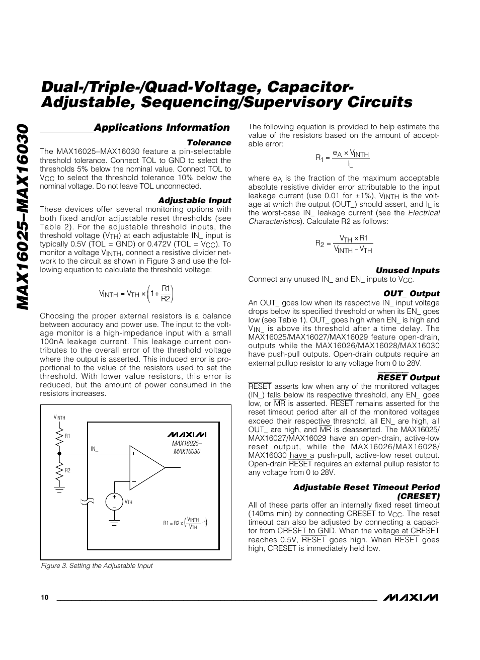 Applications information | Rainbow Electronics MAX16030 User Manual | Page 10 / 15