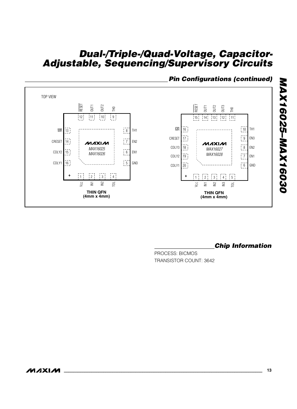 Pin configurations (continued) chip information | Rainbow Electronics MAX16030 User Manual | Page 13 / 15