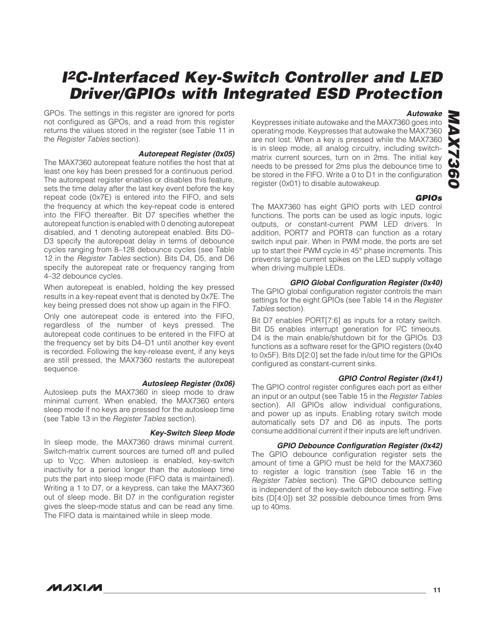 Rainbow Electronics MAX7360 User Manual | Page 11 / 31