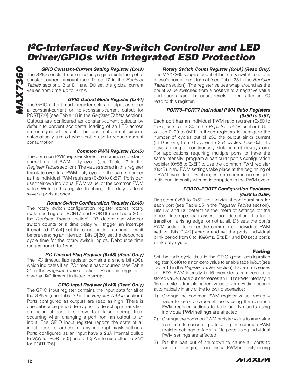 Rainbow Electronics MAX7360 User Manual | Page 12 / 31