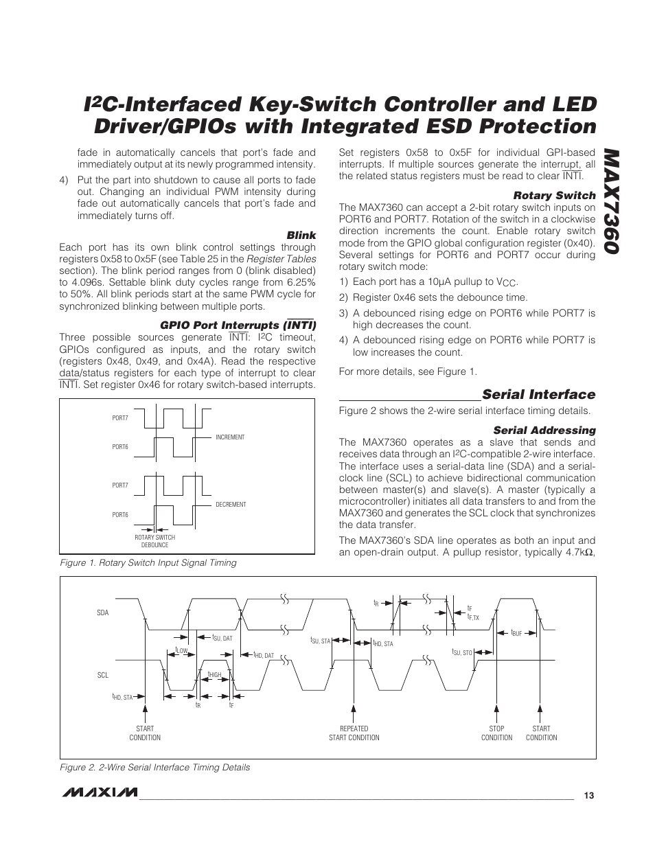 Serial interface | Rainbow Electronics MAX7360 User Manual | Page 13 / 31