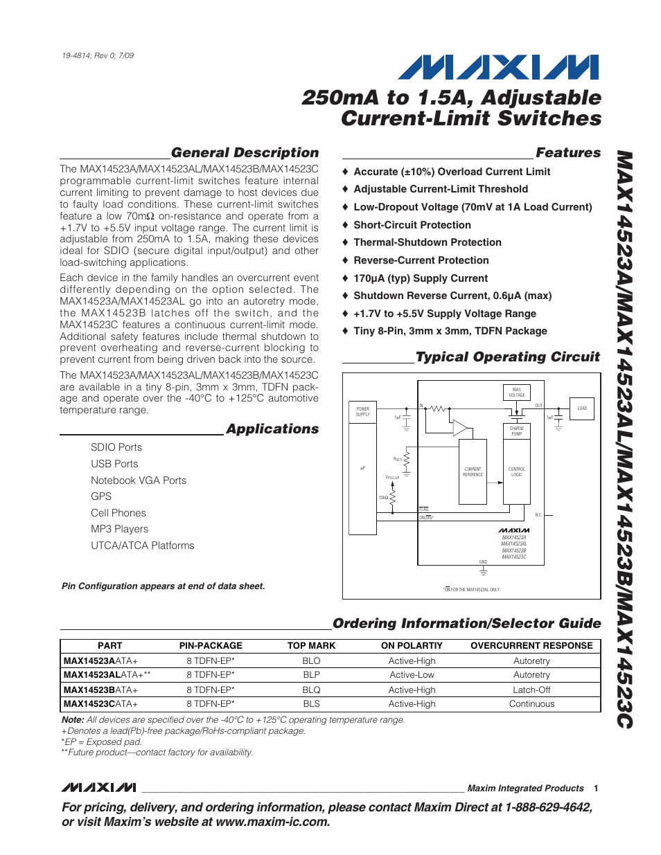 Rainbow Electronics MAX14523C User Manual | 10 pages