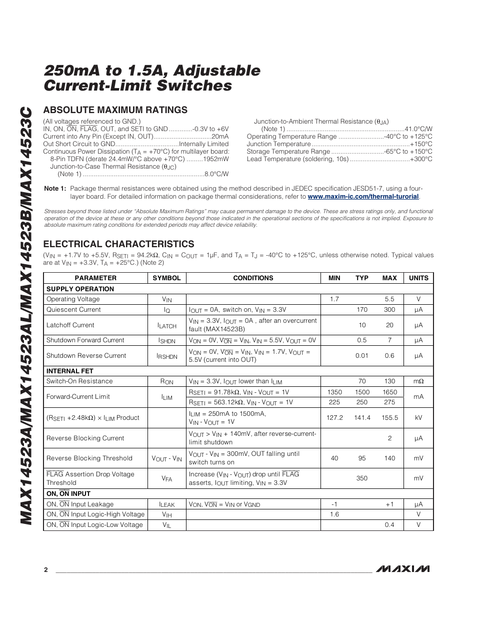 Rainbow Electronics MAX14523C User Manual | Page 2 / 10