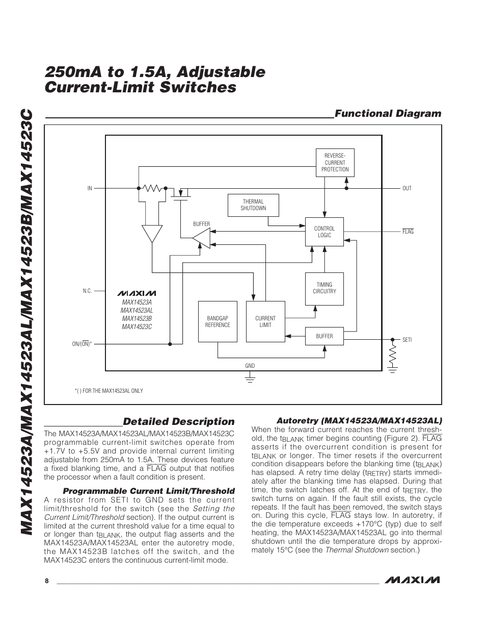 Functional diagram, Detailed description | Rainbow Electronics MAX14523C User Manual | Page 8 / 10