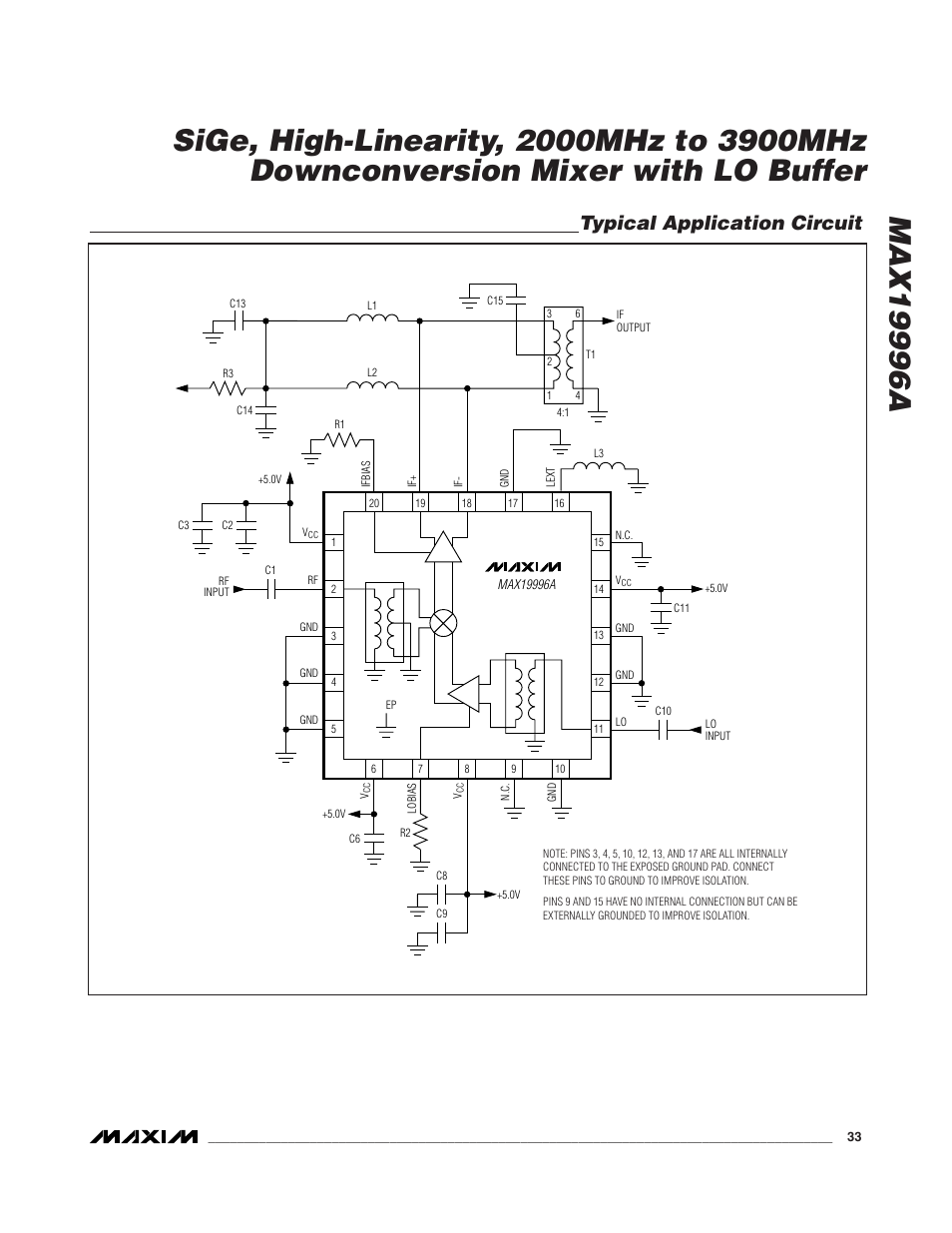 Typical application circuit | Rainbow Electronics MAX19996A User Manual | Page 33 / 35