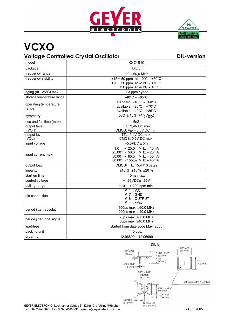 Rainbow Electronics KXО-810 User Manual | 1 page