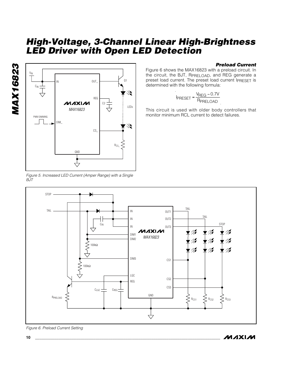 Preload current | Rainbow Electronics MAX16823 User Manual | Page 10 / 13