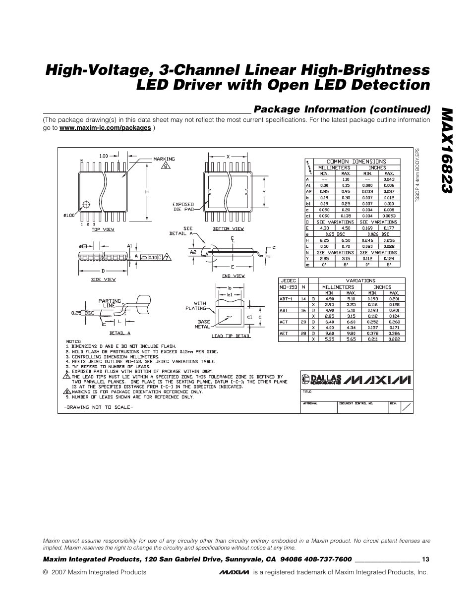 Xx xx | Rainbow Electronics MAX16823 User Manual | Page 13 / 13