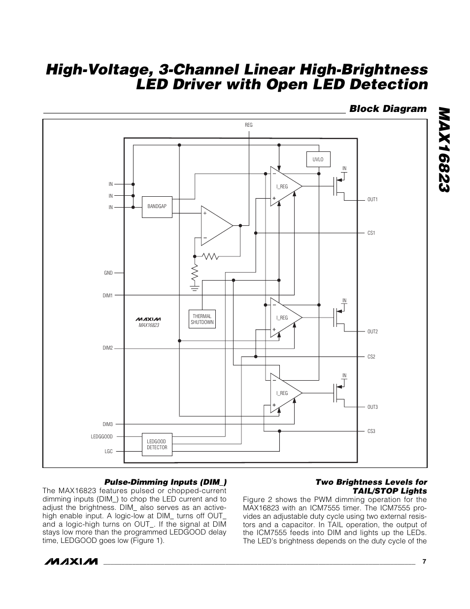 Block diagram | Rainbow Electronics MAX16823 User Manual | Page 7 / 13