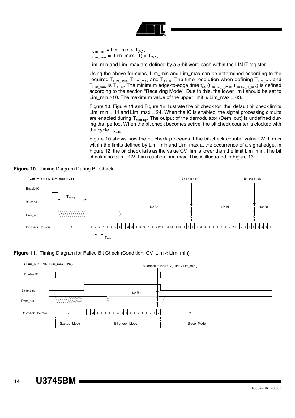 U3745bm, Lim_min ´ t, Lim_max –1) ´ t | And t, The time resolution when defining t, Is t, The minimum edge-to-edge time t | Rainbow Electronics U3745BM User Manual | Page 14 / 29