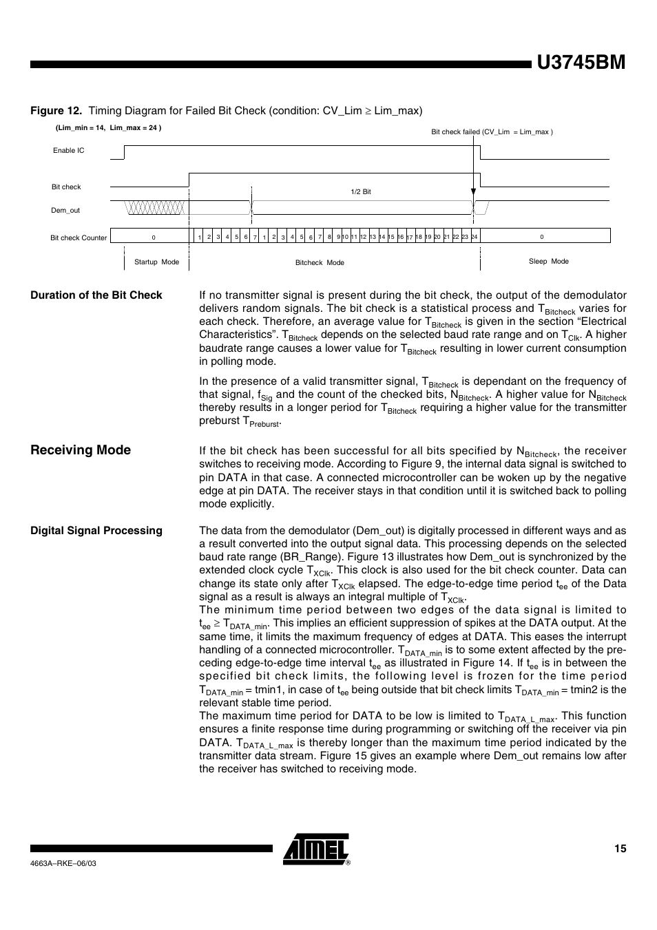 Figure 12 i, Figure 12, th, U3745bm | Receiving mode | Rainbow Electronics U3745BM User Manual | Page 15 / 29