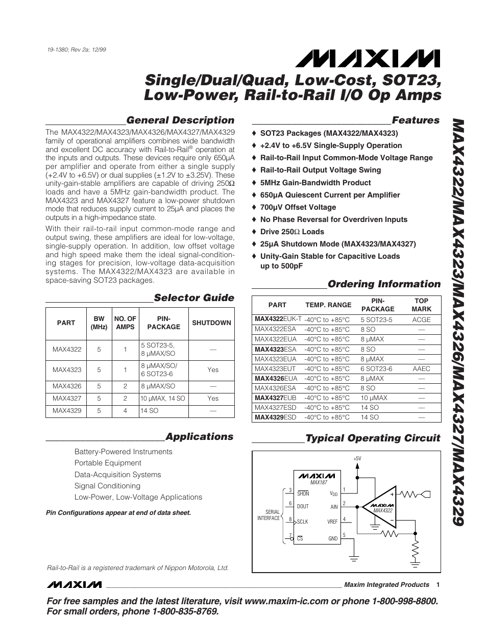 Rainbow Electronics MAX4329 User Manual | 12 pages