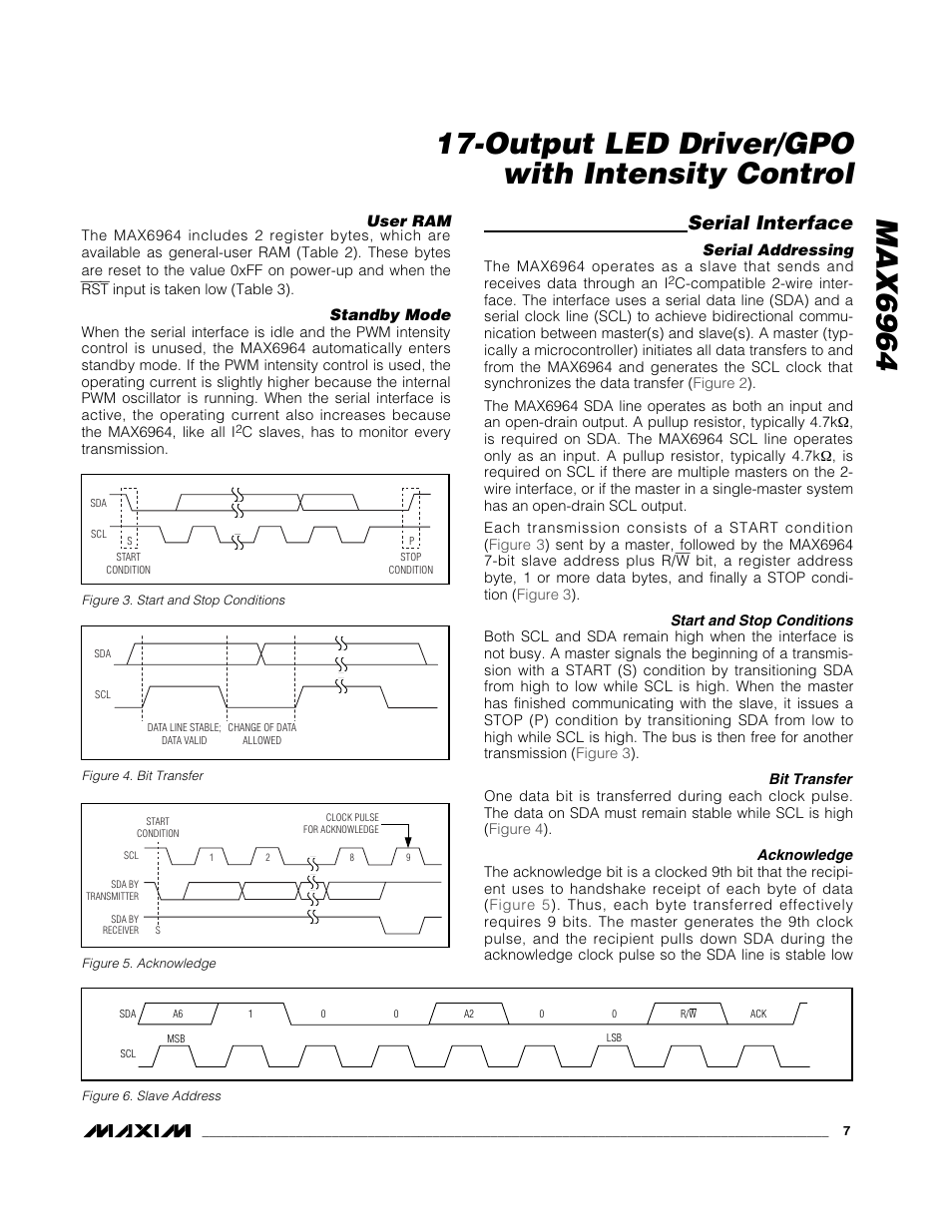 Serial interface | Rainbow Electronics MAX6964 User Manual | Page 7 / 23