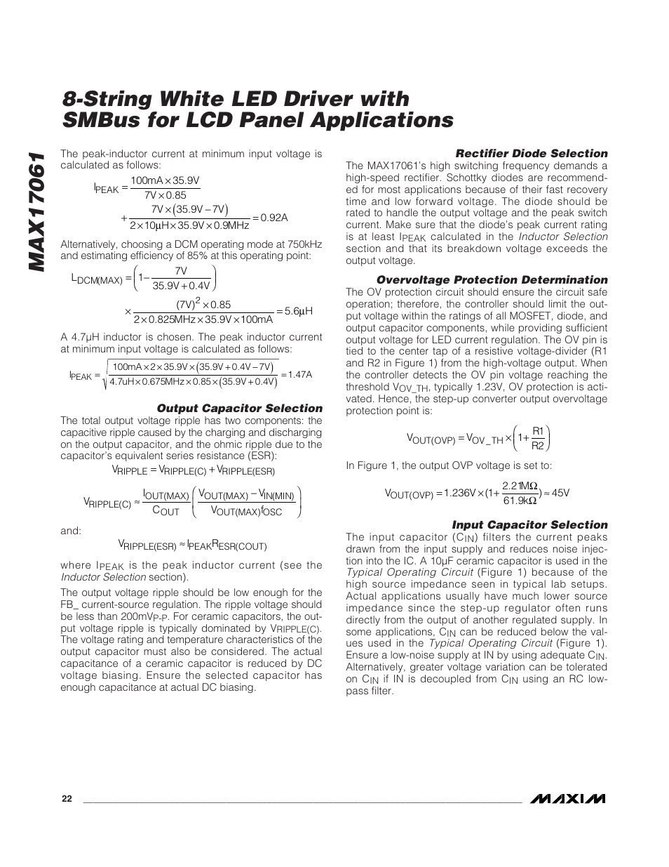 Rainbow Electronics MAX17061 User Manual | Page 22 / 26